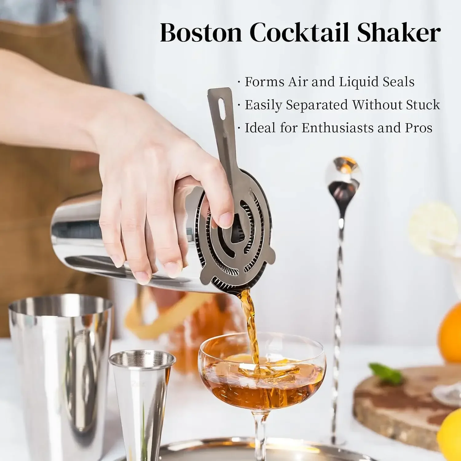 4/5pcs Professional Boston Cocktail Shaker Set Cocktail Mixer Martini Shaker Bar Set Stainless Steel Bartender Wine Cup cocktail shaker