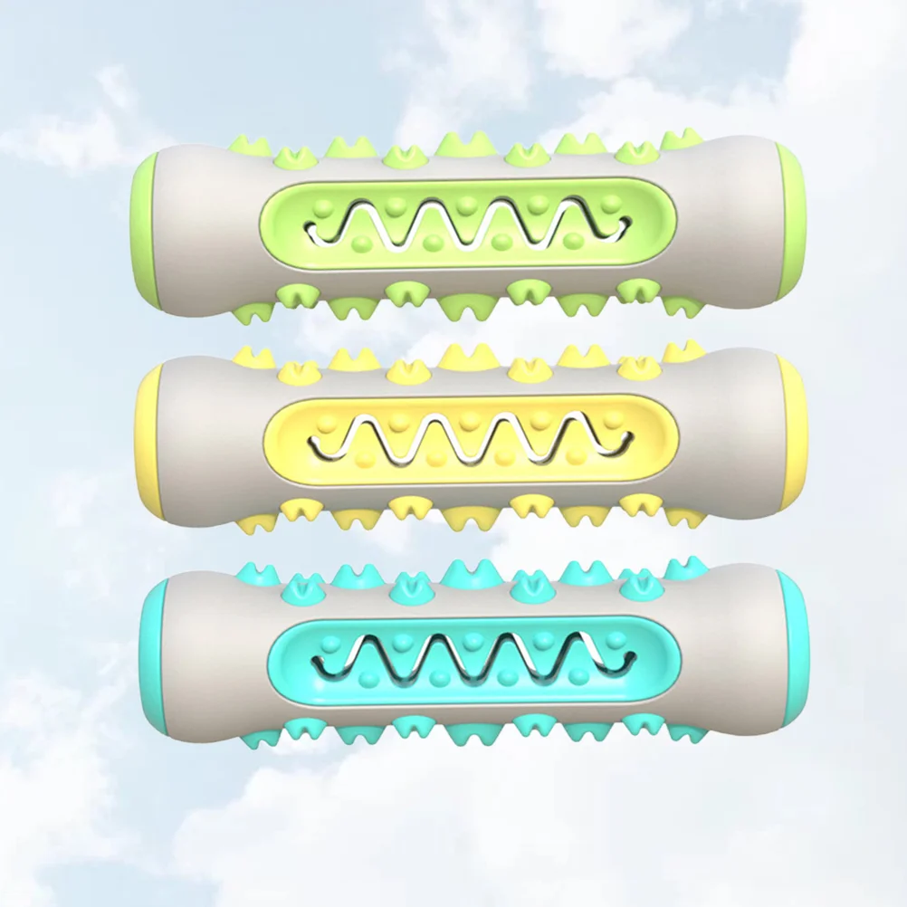 

3pcs Dog Toys Dog Chew Toys Dog Toothbrush Doggy Brushing Stick Bone Extremely Durable Puppy Oral Dental Care Tool (Lake