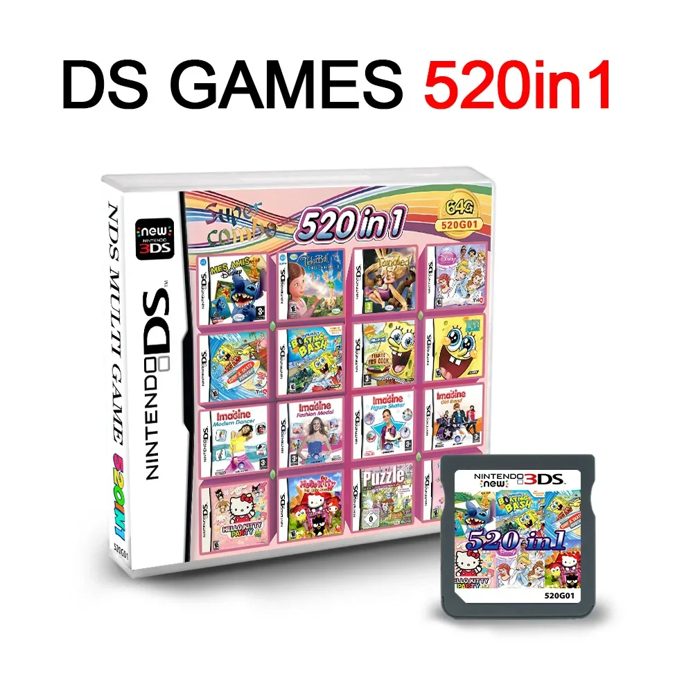 thumbnail image 1 of NDS Game Card DS US Version European Version Game All-in-one V2 New NDS Game Card Boxed 482in1 520in1 468in1, 1 of 5