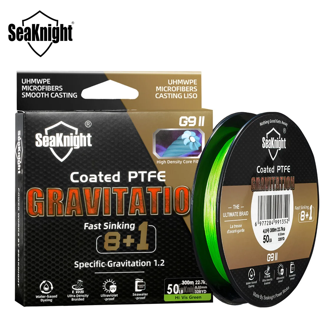 Seaknight Gravitation G9II Braid Fishing Line PTFE Coated 150M300M Seawater-proof UV-proof fishing line