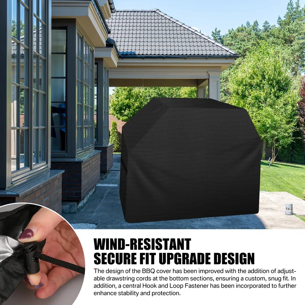 Large BBQ Cover Outdoor Dust Waterproof Weber Windproof Grill Cover Rain Protective Outdoor UV Resistant Barbecue Charcoal