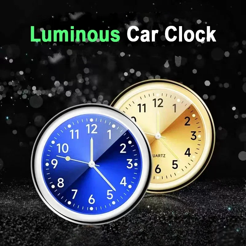 Mini 40mm Car Clock Interior Parts Universal Model Auto Gauges Air Outlet Luminous Alloy Quartz Watch Car Interior Decorations