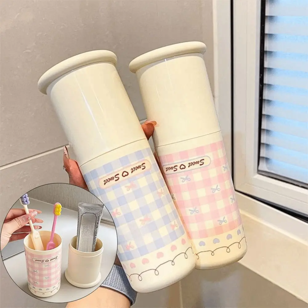 Multipurpose Thickened Mouthwash Portable Dust Proof Travel Toothbrush Box Cartoon Wash Cup Bathroom_voghion.com