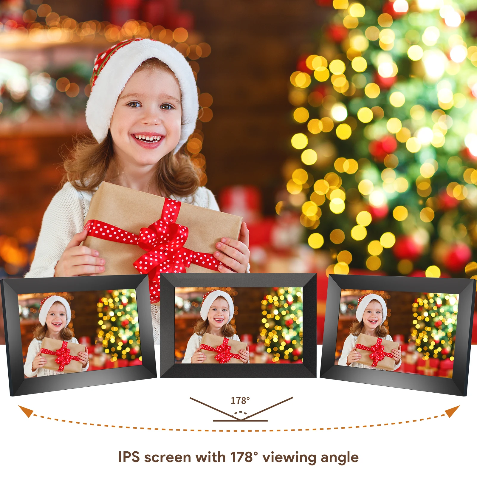 Description Picture 3 of item10.1inch White Cloud Photo album WIFI Digital Frame Frameo APP with Internal 32G Memory 1280x800 IPS Screen