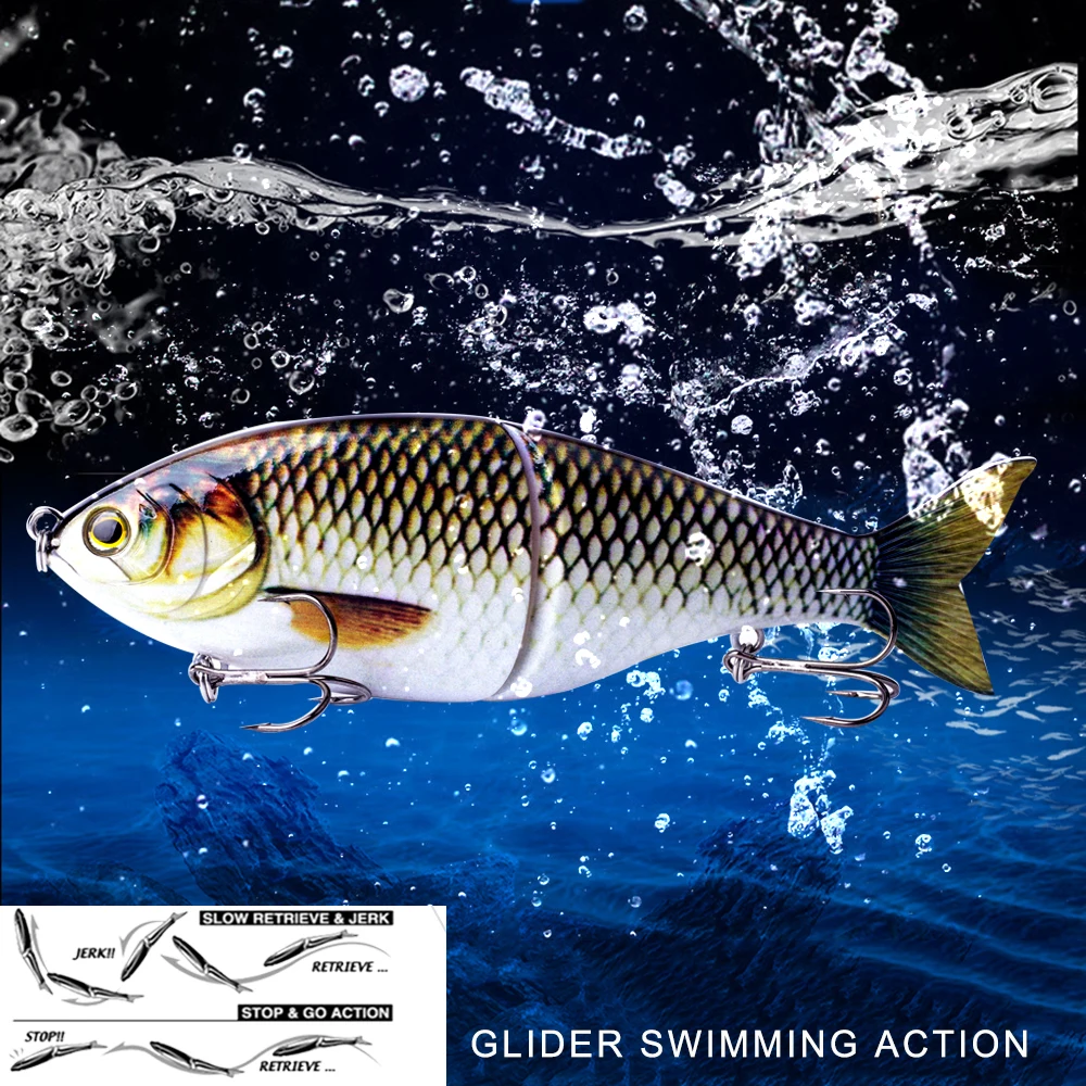 Fishing Lure Carp Fishing Bait 178mm 82g Shad Glider Swimbait Fishing Lures Hard Body Slow Sinking Jointed Bass Pike Lures Fishing Bait Tackle