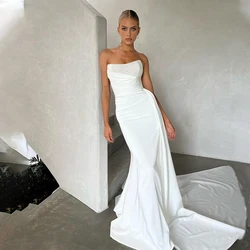 Stunning Beaded Strapless Mermaid Wedding Dresses Long Train ridal Gown Платья для матери невесты