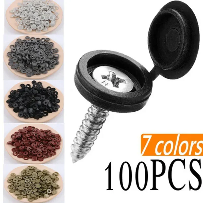 100PCS Mirror Nail Cap Screw Cap Phillips Screw Decorative Cover