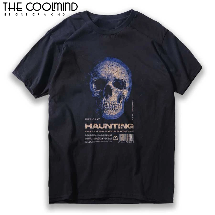 Хлопковая уличная одежда с коротким рукавом THE COOLMIND, футболка унисекс с графическим рисунком, Мужская футболка премиум класса X, футболка для мужчин