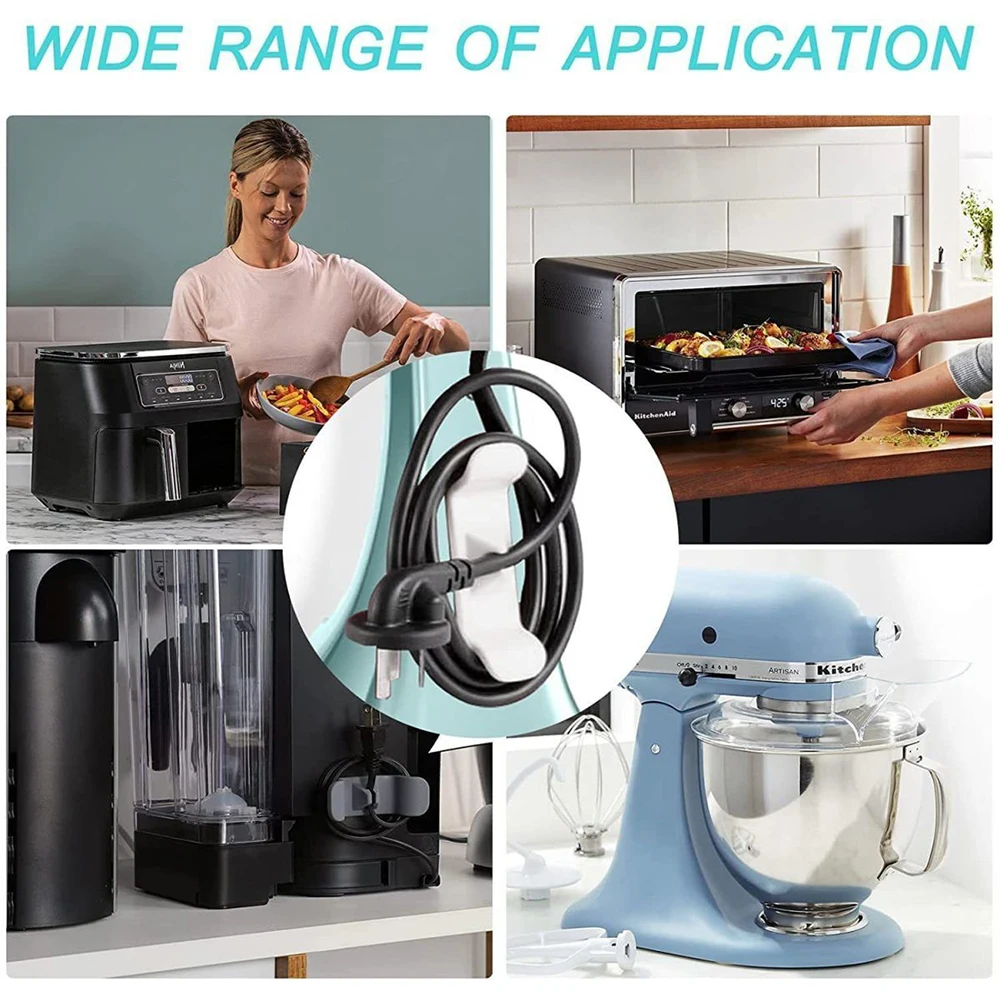 Cable Organizer 1/6Pcs Cord Wrapper Hooks Clip Cable Wire Organizer Kitchen Appliance Wire Winding Protection Household Appliances Cable Winder