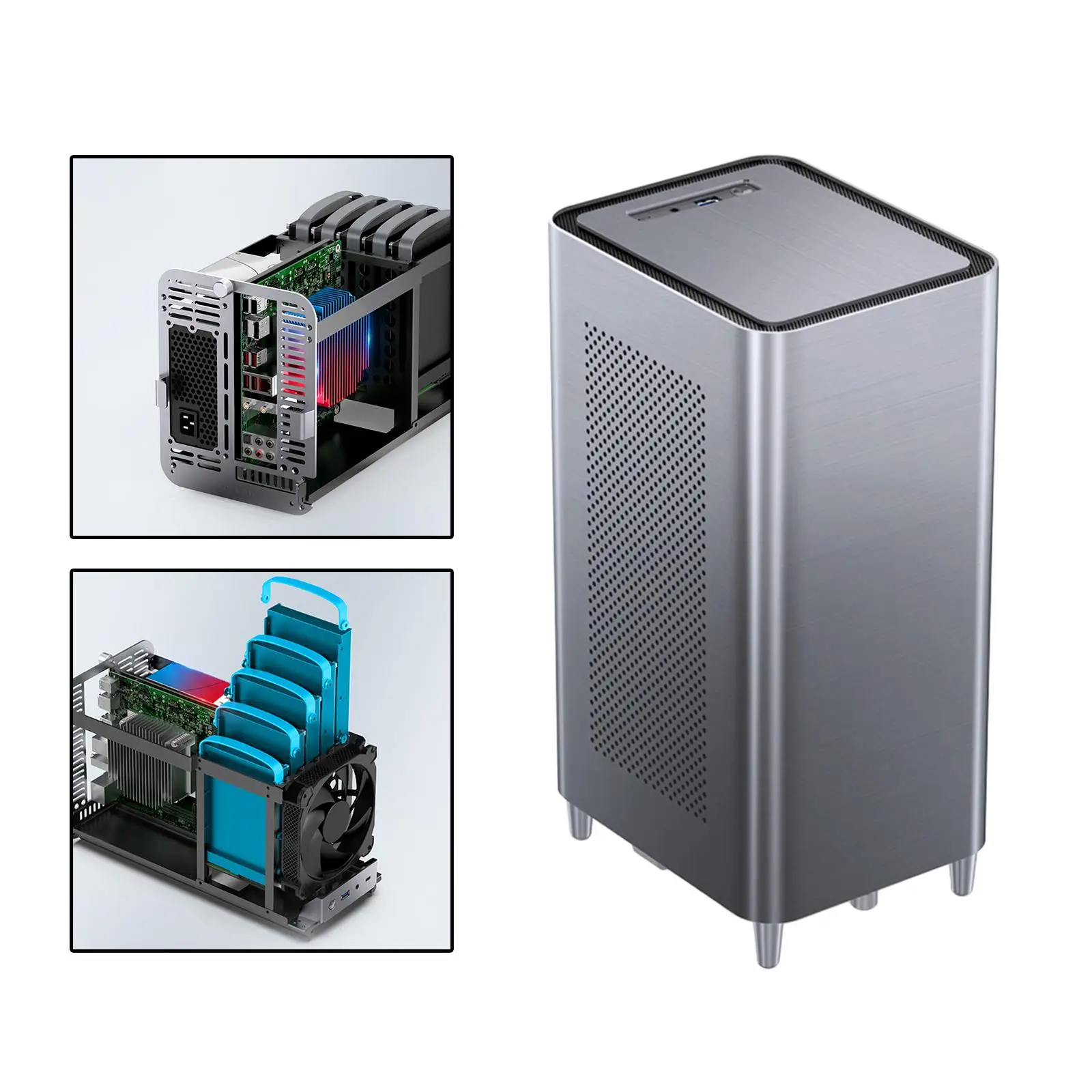 Small Computer Pc Case Hot Swappable Chassis 5 +1 Hard Disk Location 140mm Fan For Itx Case