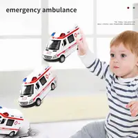 1:32 Hospital Simulation Ambulance Car ABS Early Education Toys Ambulance Can Open Door Models Vehicle For Children Boys Gifts 2