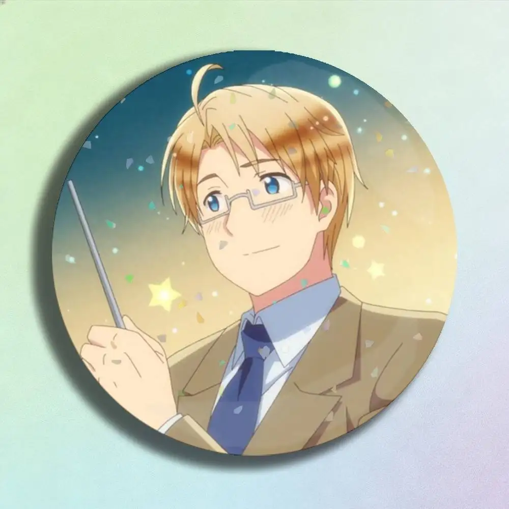 Anime Hetalia World Stars Alfred F. Jones Laser-Abzeichen, kreative Anstecknadeln, Brosche für Tasche, Kleidung, Hut, Dekoration, Geschenke, Fans, Sammlerstücke – Detail 15