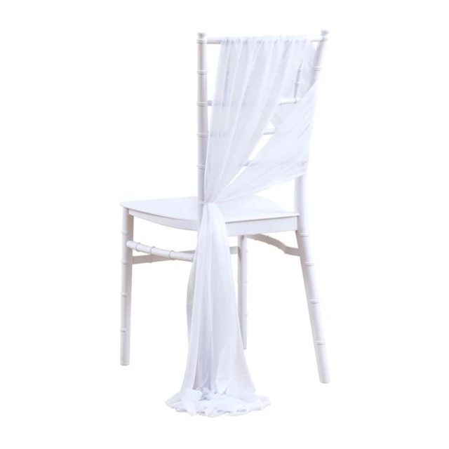 Ensemble de 12 ceintures de chaise en mousseline de soie, nœuds papillon, ruban de couverture de chaise, en vrac pour fête de mariage, Banquet, anniversaire, événement, décoration de la maison 6