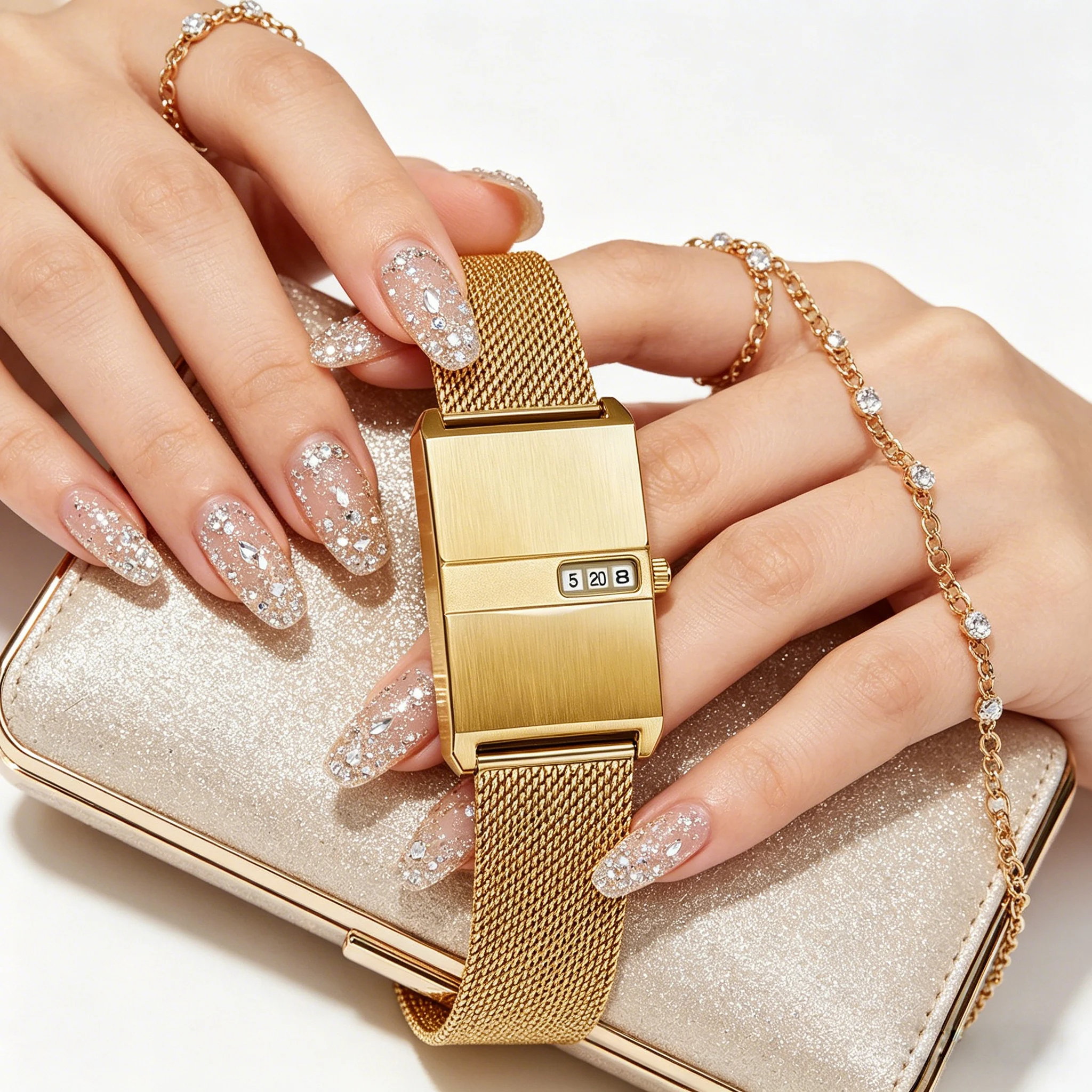 Elegant Retro Ladies' Watch with Large Dial and Digital Calendar
