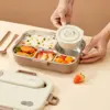 WORTHBUY 1500ML 304 Stainless Steel Divided Lunch Box With Bowl & Cutlery Microwave Students Portable Large Capacity Bento Box 3