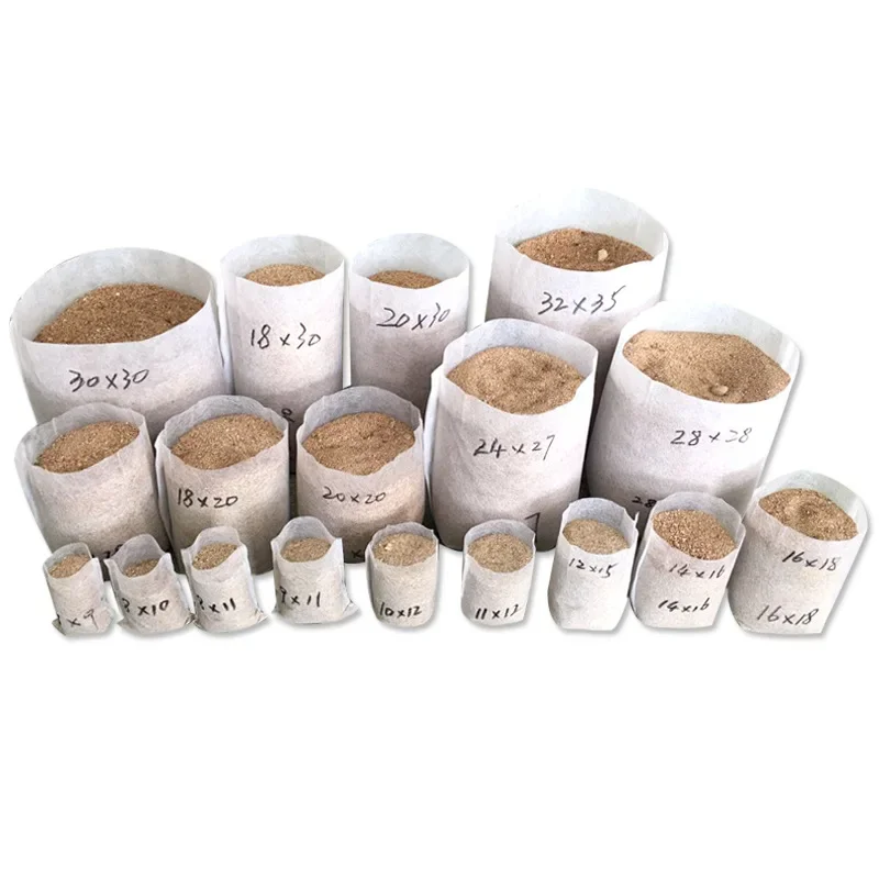 100Pcs Different Sizes Biodegradable Non-woven Seedling Pots Eco-Friendly Planting Bags Nursery Bag Plant Grow Bags for garden