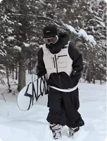 Unisex Waterproof 3L Composite Fabric Ski Vest Men Women Outdoor Snowboard Multi-pocket Cargo Jacket Vests Sports Ski Waistcoat 2