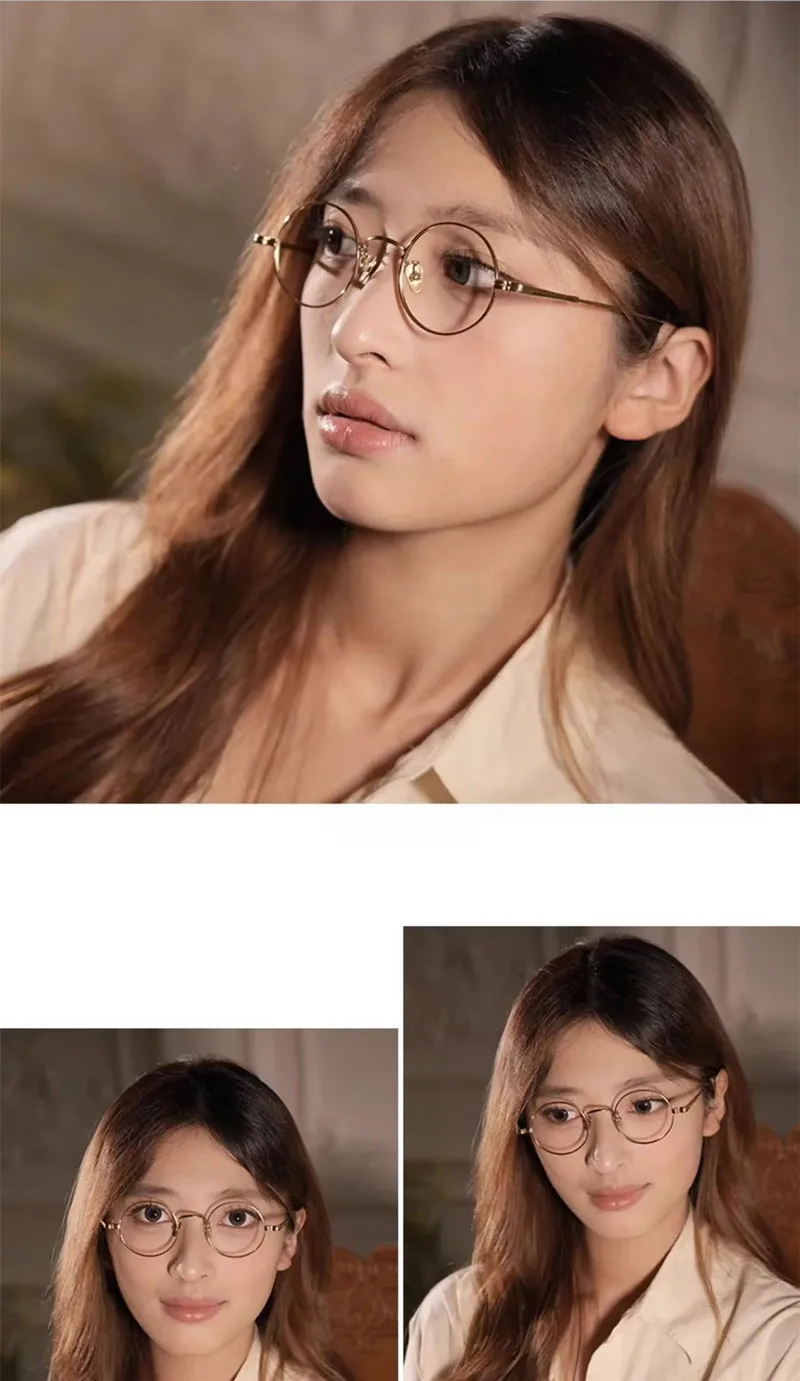 Japanische Marke Reinem Titan Ultraleicht Brille Rahmen Männer Frauen Runde Handgemachte Brillen Koreanische Mode Kleine Brillen Rahmen – Detail 2