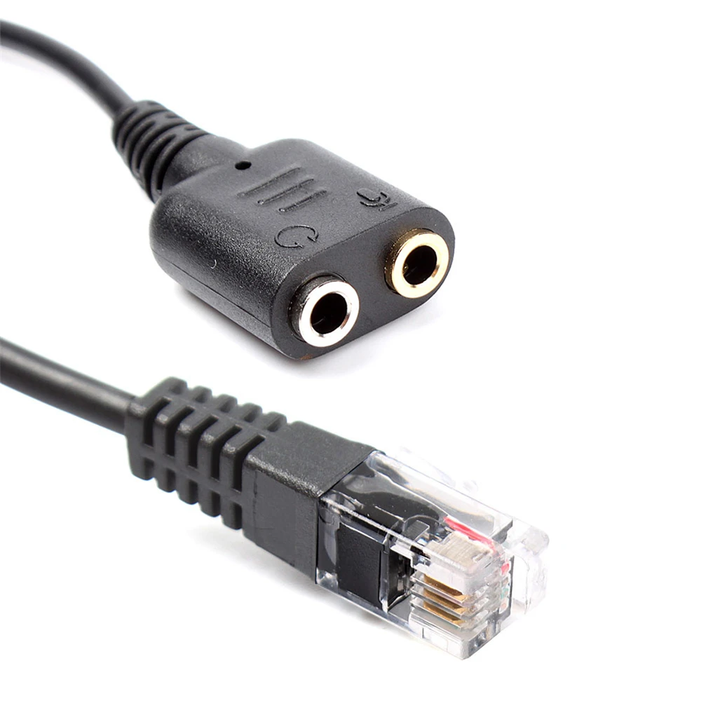 

RJ9 to Dual 3.5mm Headphone Female Converter Adapter Audio Cable 20CM