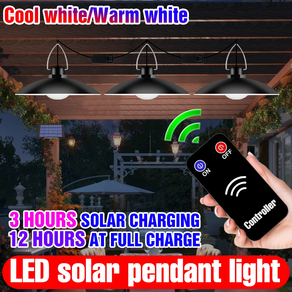 

IP65 Waterproof Led Chandelier Outdoor Decoration LED Solar Lights 15W 20W 25W 30W Pendant Light Spotlights With Remote Control