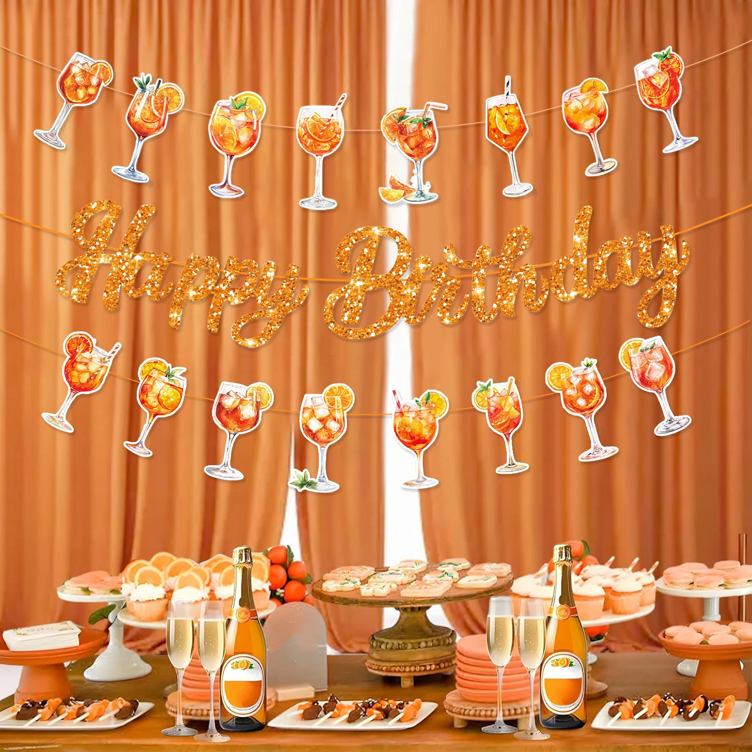 Orangenfarbenes Zitrus-Themen Geburtstagsparty Banner Dekoration Aperol Spritz Cocktail Party Deko Geeignet für Geburtstag Junggesellenabschied – Detail 5