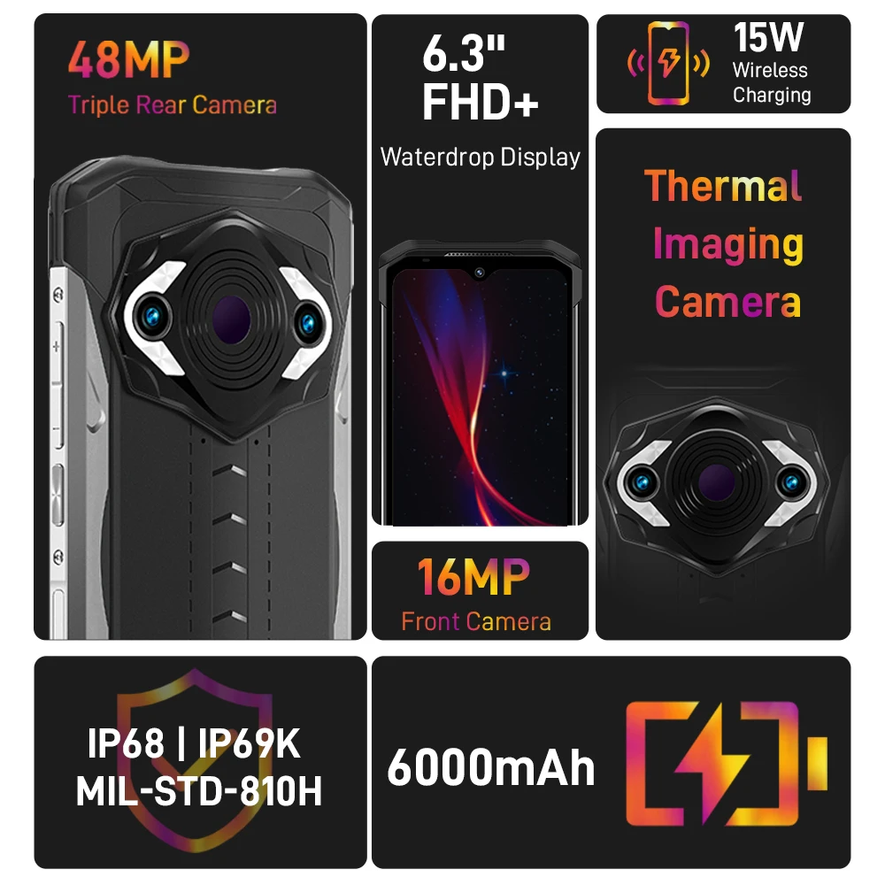 世界初サーマルカメラ＋ナイトビジョンカメラDOOGEE S98PRO256GB DOOGEE S98 Pro Thermal Imaging Camera Mobile Phone 8GB 256GB