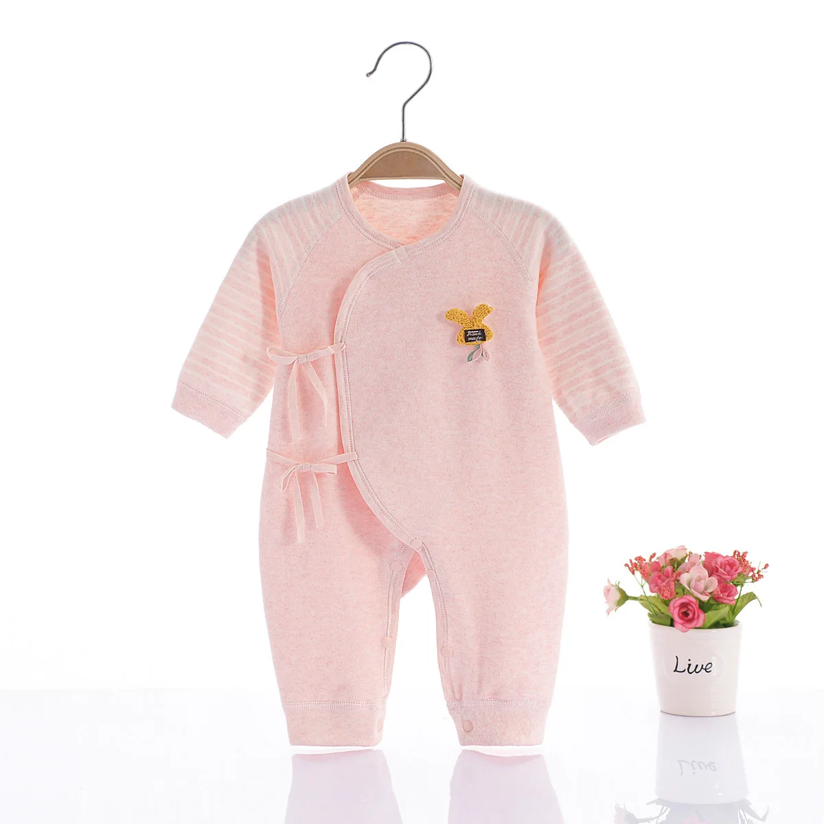 

Spring Autumn Newborn Baby Romper Soild Color Baby Clothes Girl Rompers Cotton Jumpsuit Baby Half Sleeve Infant Boys Romper