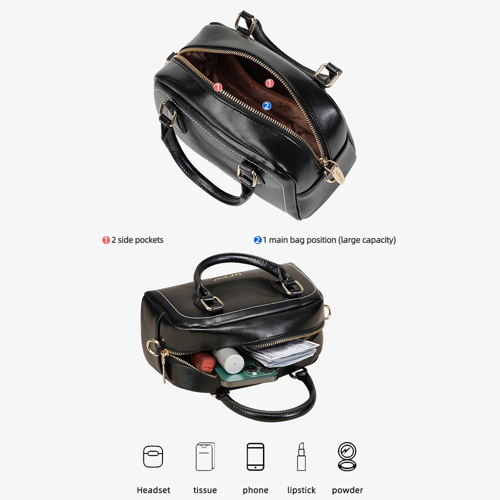 1Pcs Large-Capacity Women's Handbag, Multi-Compartment Boston Women's Bag, Portable and Wear-Resistant Shoulder Bag, Can Hold Mobile Phones and Cosmetics, Commuter Travel Shopping Bag