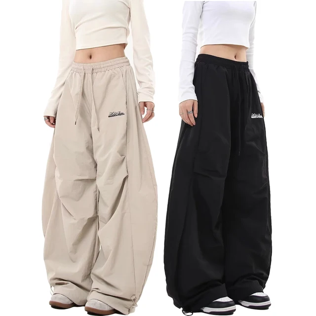 Y2K Oversized Casual Pants Women Drawstring Cargo Sweatpant Big Size Wide Leg Trousers 1/2pcs Lightweight Streetwear Pant Female