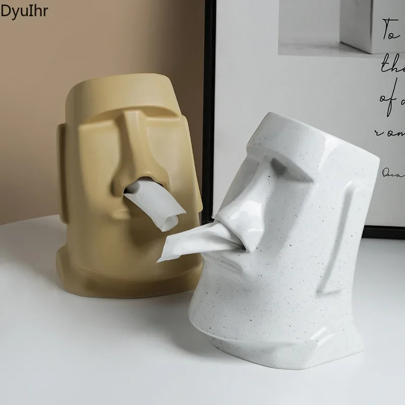 

Personality Creative Nostril Tissue Box Ceramic Crafts Housewarming Gift Office Living Room Bedroom Tissue Box Home Decoration