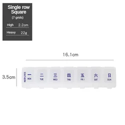 Transparent 8 - Grid Sealed Pill Organizer (Single Row)