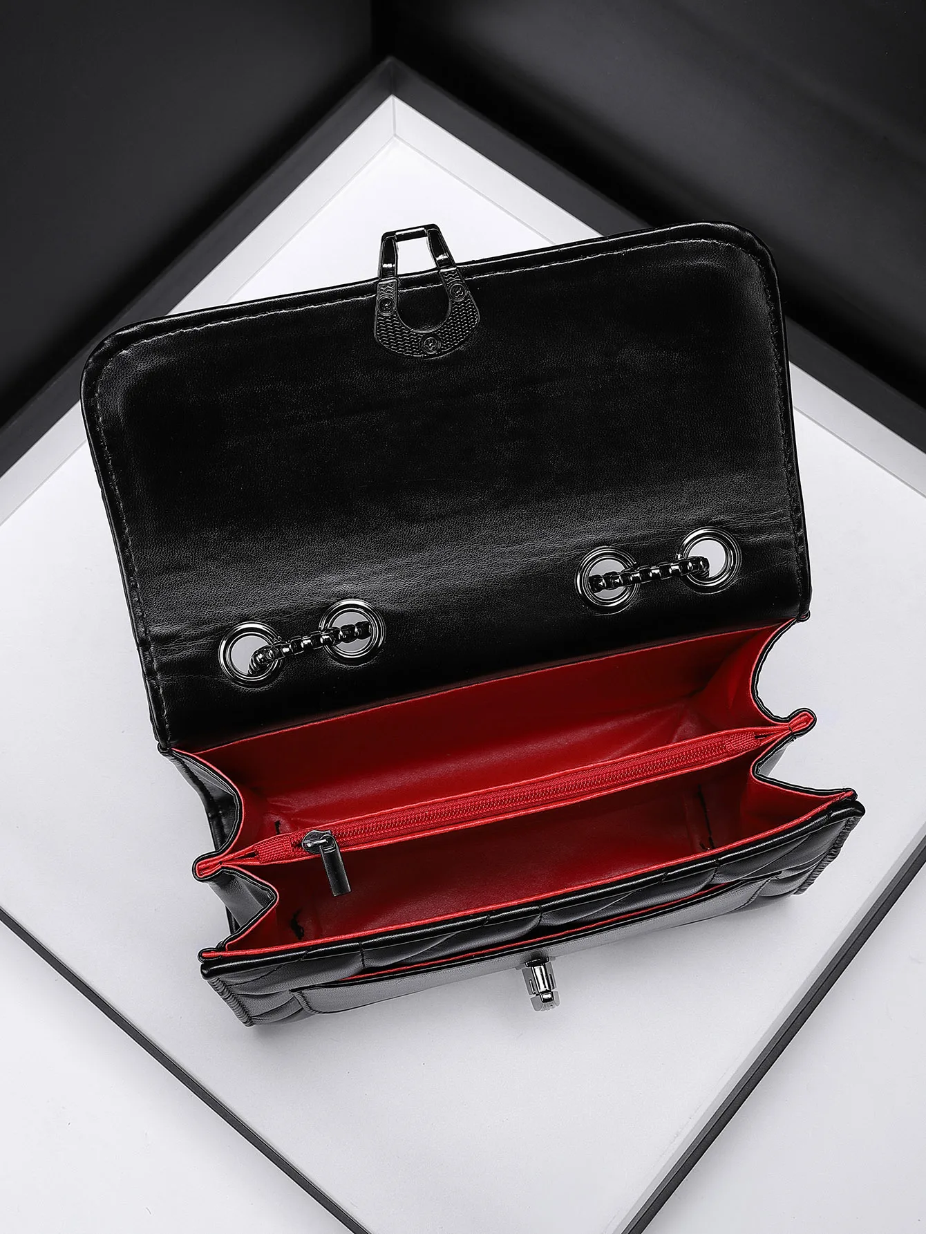 حقيبة متقاطعة مائلة عتيقة للنساء ، جلد صناعي ، حقي...