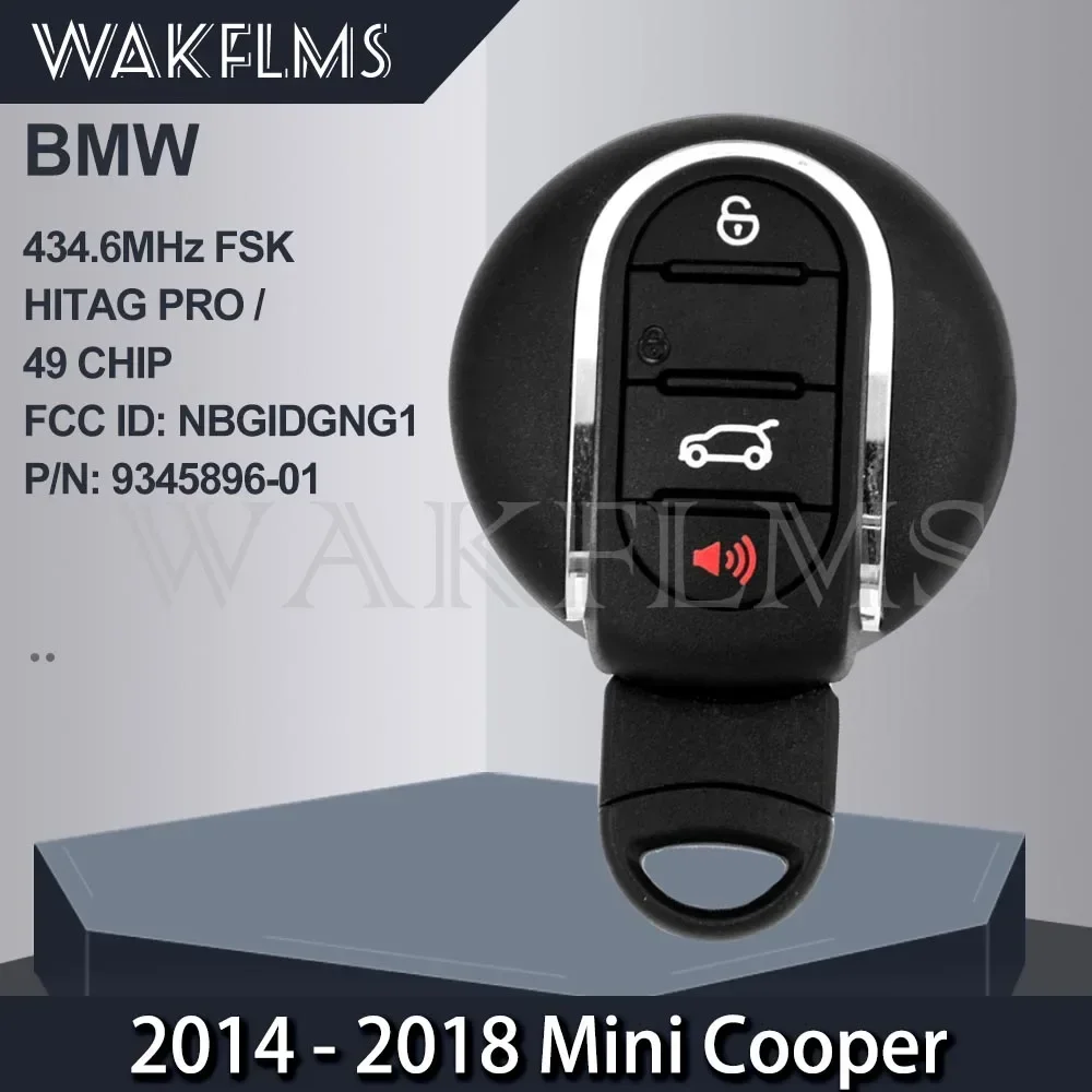 Replacement Smart Key Fob For 2014-2018 Mini Cooper - 4 Button Remote With Hitag3 Chip (FCC: NBGIDGNG1) 6 thumbnail image