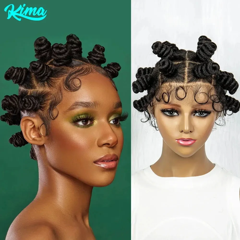 Synthetic Wigs Knotless Braids Wig Box Braided Hair Twist Braided Buns Full Lace For Black Women