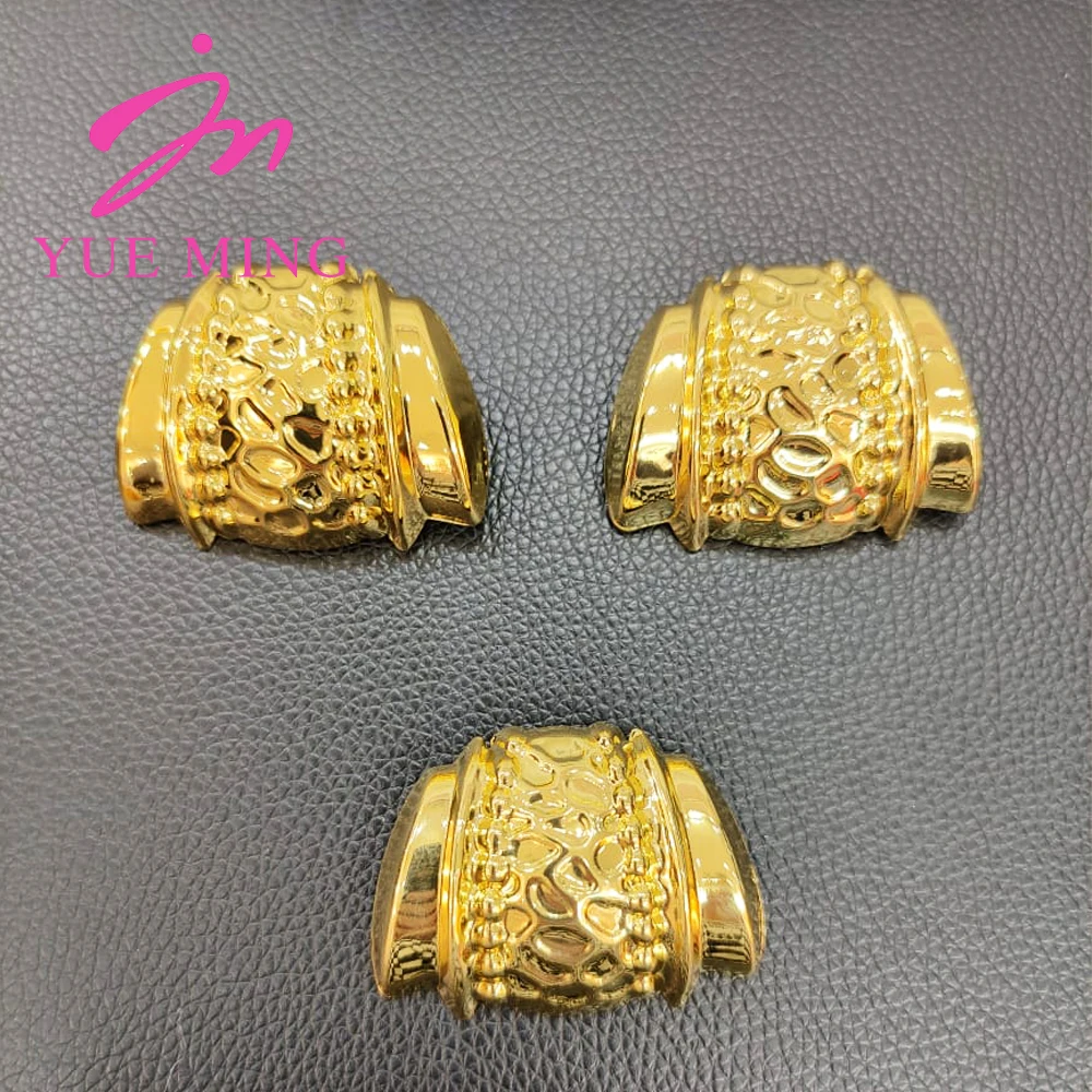 Gold Color Jewelry Sets For Women Earring Necklace Dubai Nigeria Copper Bracelet Rings Bridal Wedding Party Gifts Daily Wear - 3
