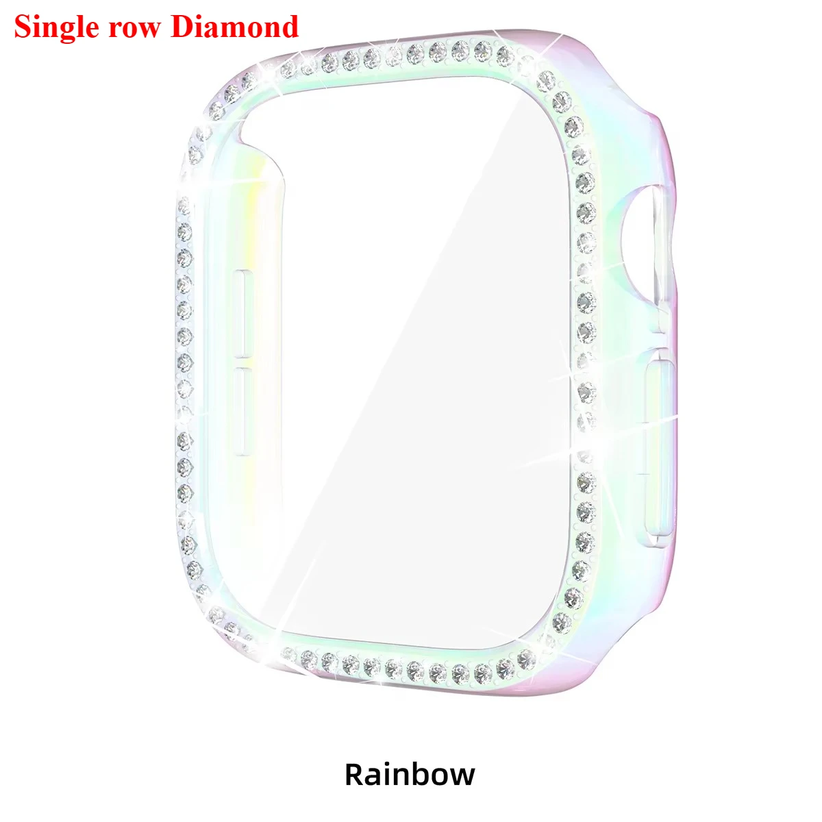 Luxury Bling Diamond PC Watch Case with Tempered Glass Screen Protector Bumper