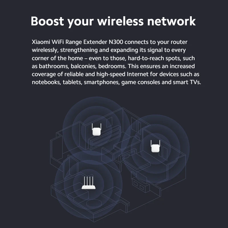Xiaomi Wifi Range Extender Versão Global Amplificador Inteligente Plug ue Antenas Externas até 300mbps N300 2.4g - Imagem 2