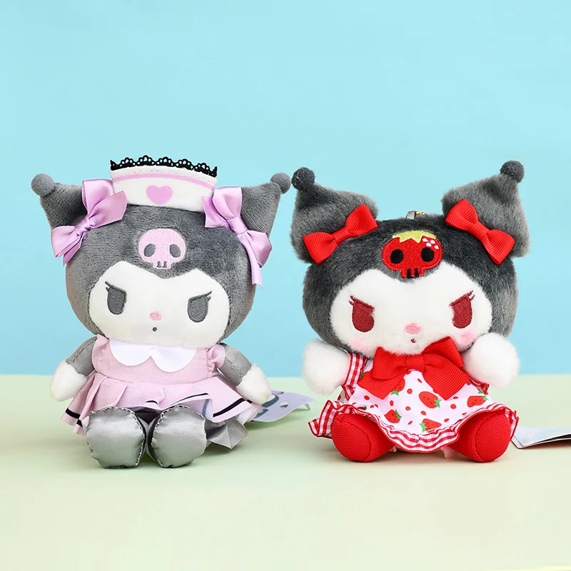 

Japanese Cartoon Kawaii Sanrio Cross-dressing Nurse Kuromi Girl's Heart Demon Pendant Strawberry Skirt Girl Cuddle Plush Toy