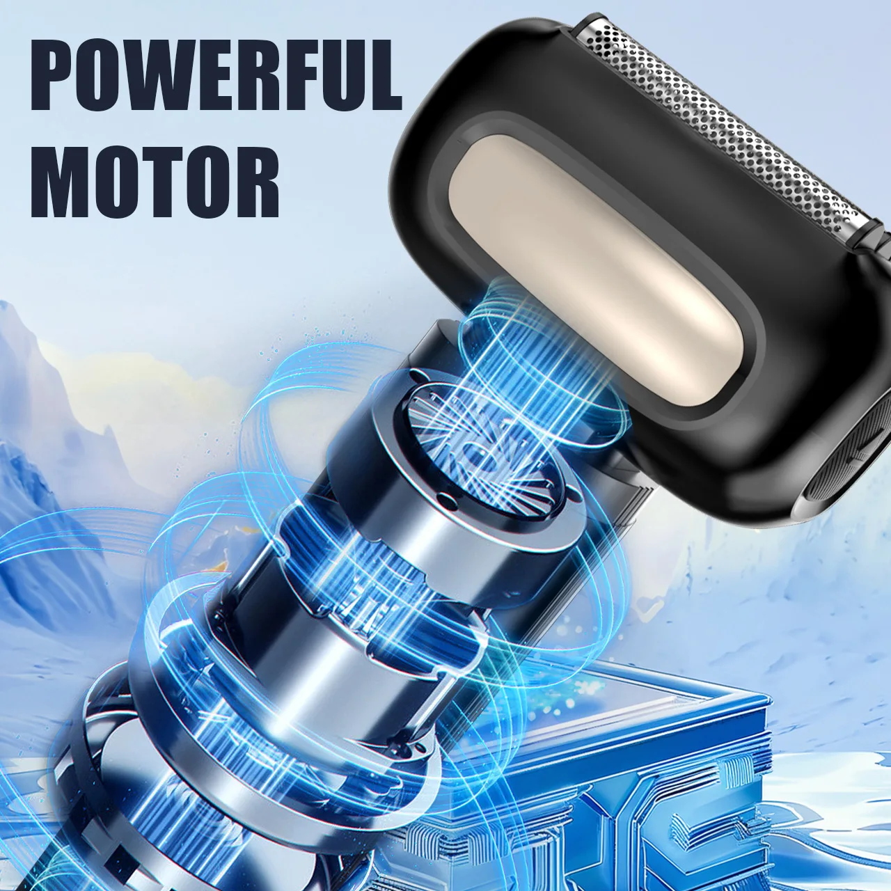 4중날 전기면도기, 세척 가능, 디지털 디스플레이, 왕복식, 가정용, 남성용 수염 면도기, 얼굴 털 트리머