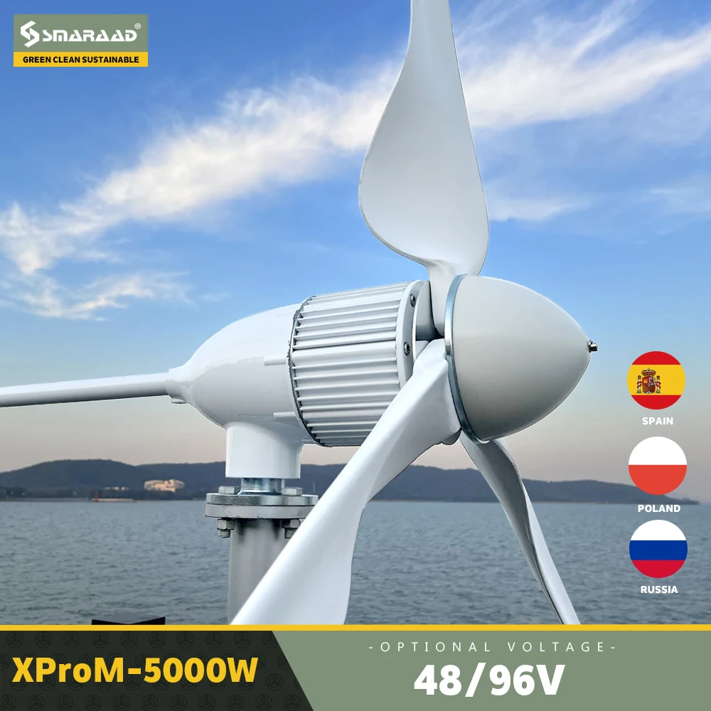 5000W Wind Turbine Generator Complete Set 48V Magnetic Motor Free Energy  Windmill  MPPT  Inverter Generador Electrico