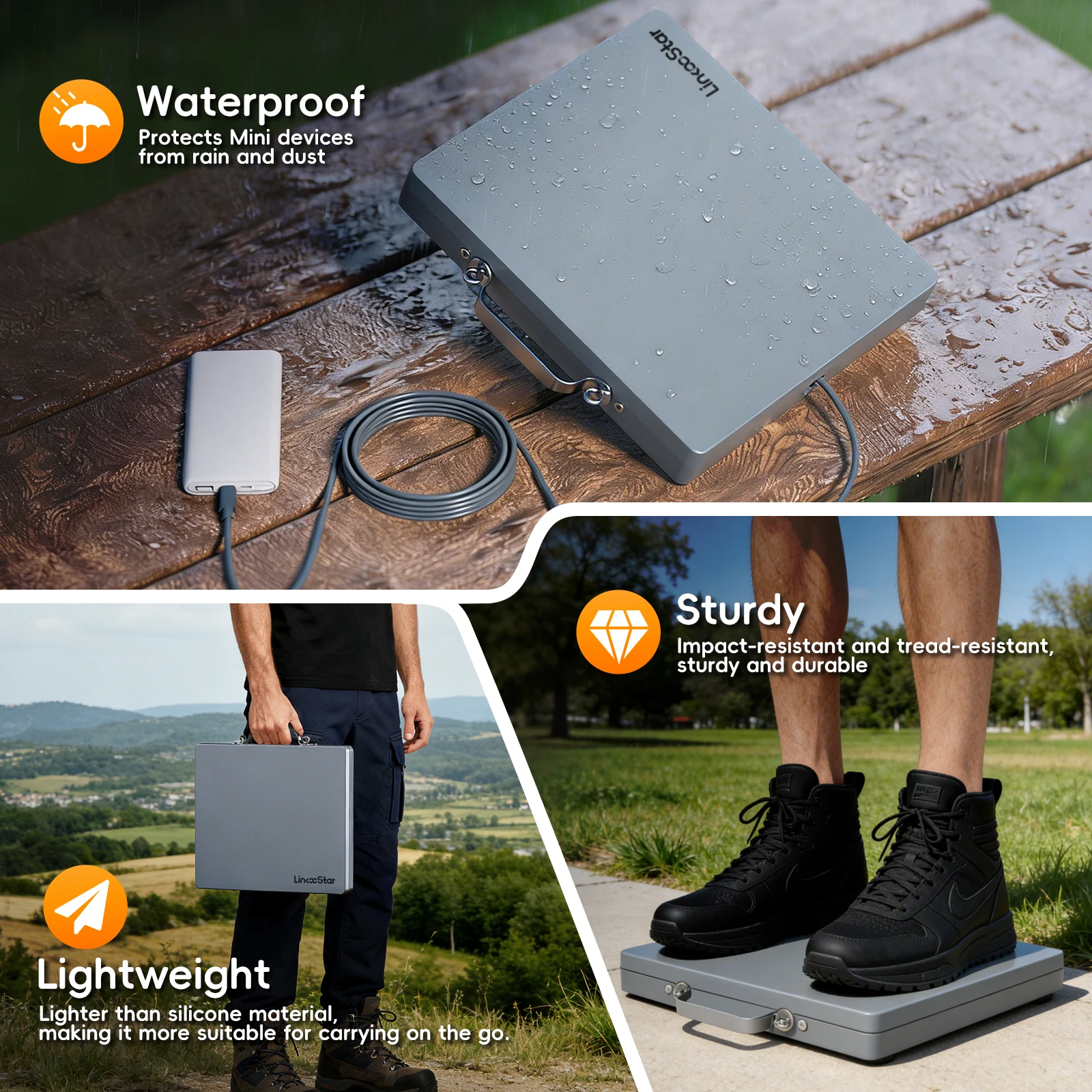 스타링크 미니 풀 프로텍션 케이스 다기능 자석식 흡착컵 차량용 마운트 보호 케이스 (대시보드/썬루프/RV용)