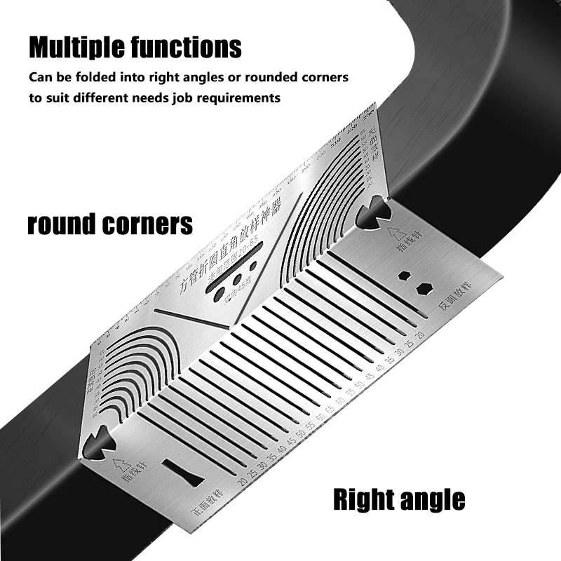 Angle & Arc Marking Tool For Square Tubes - 20-65mm Rounded Corner Drawing Tool (Stainless Steel) - View #3