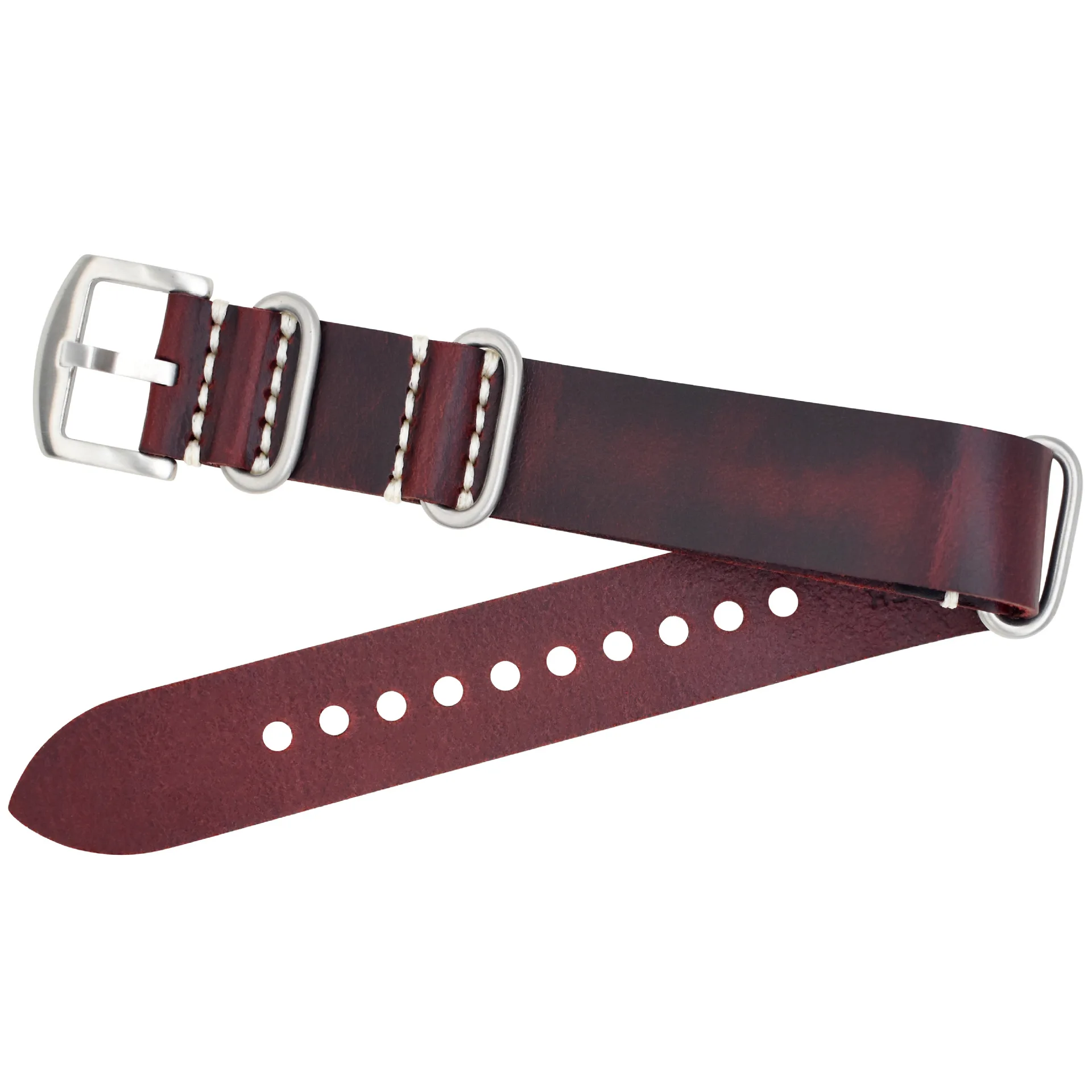 Premium Cracked Leather Cowhide NATO Watch Strap - Long