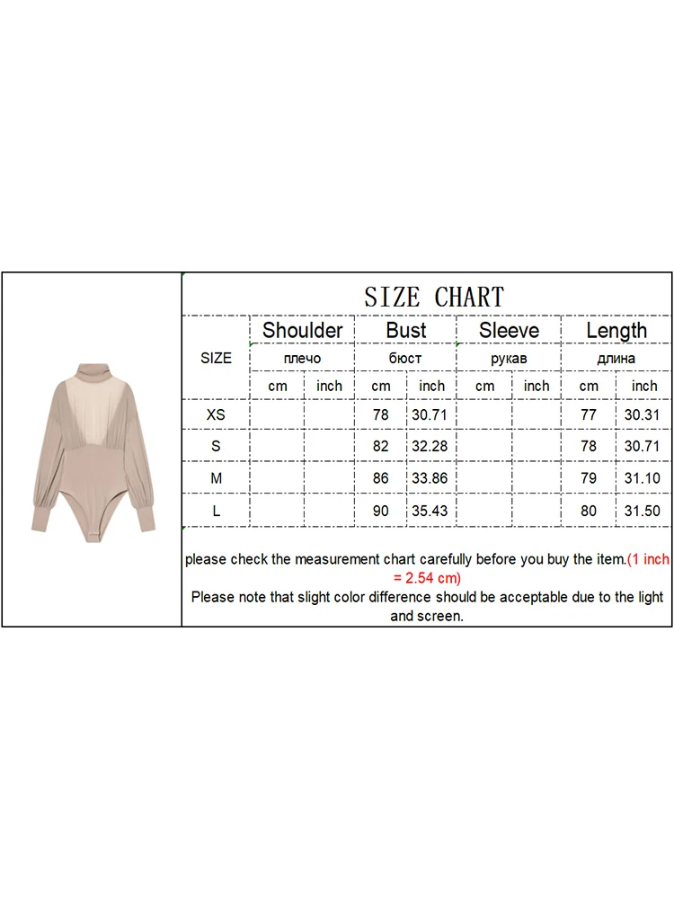 Women New High Neck Playsuits Long Sleeve Blouse Fashion Sexy See Through Jumpsuits Pullover Elegant Spring Summer Slim Clothing