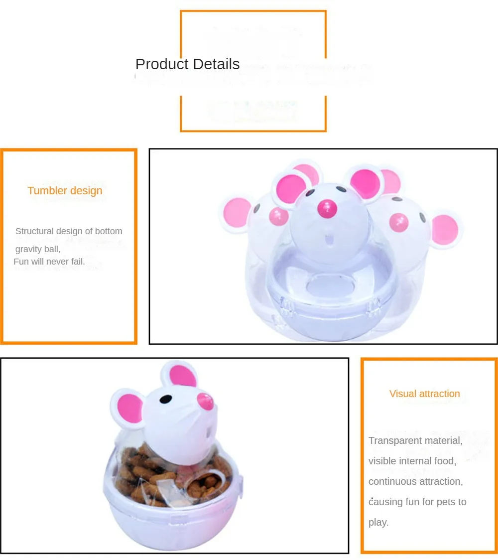 Title 4, Cat Food Toys Automatic Feeder Cat Mice Food Tu...