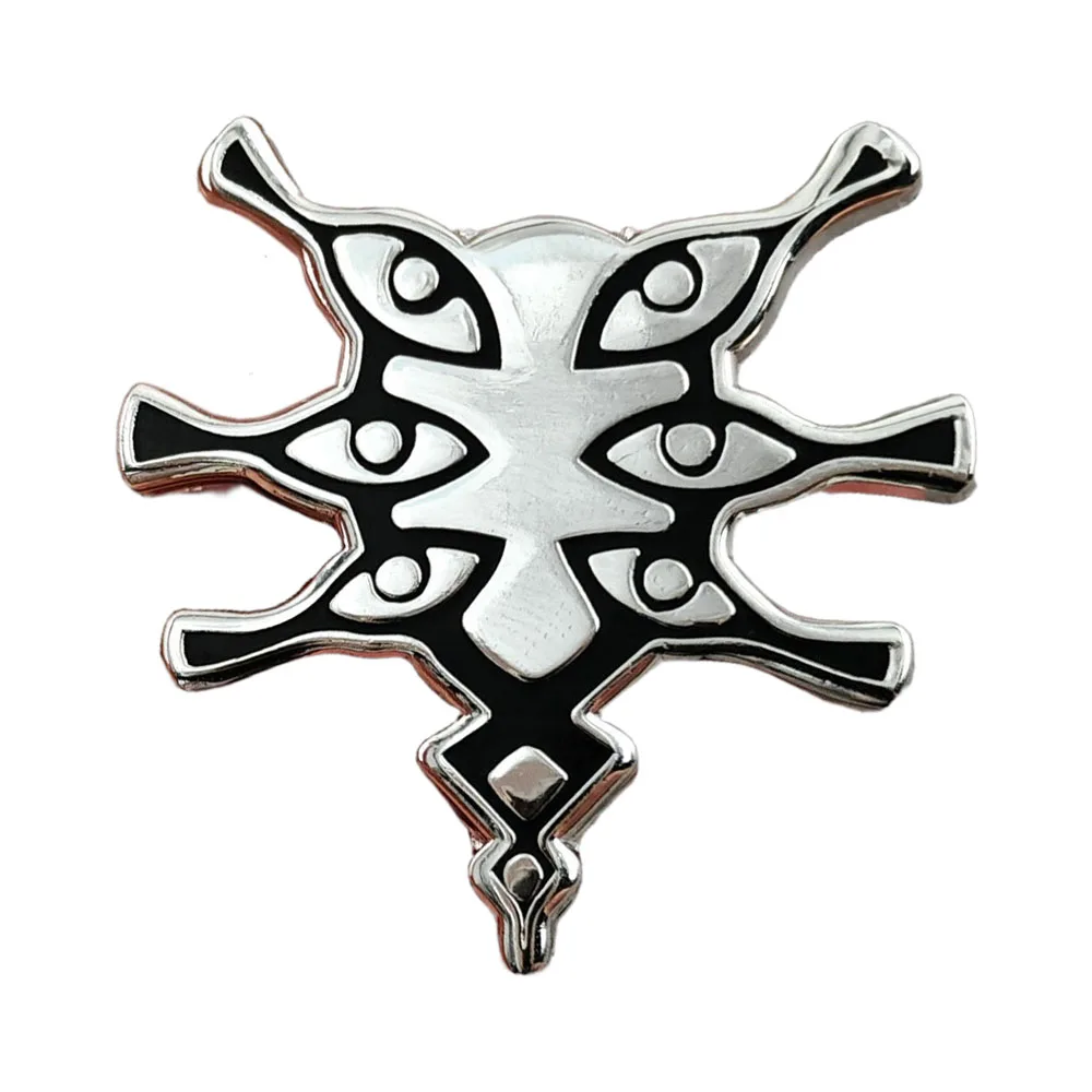 Gothic Dark-Themed Totem Eye Brooch – Personalized Metal Pin Gift