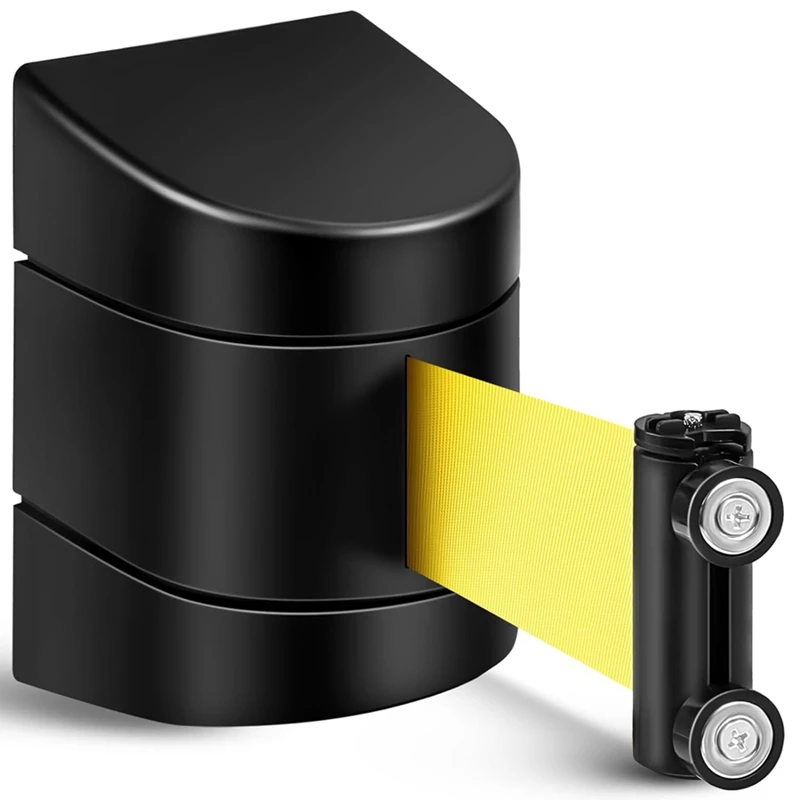 

1 PCS 16.4 Ft Magnetic Wall Mount Retractable Belt Barrier Crowd Control Wall Barrier Black&Yellow