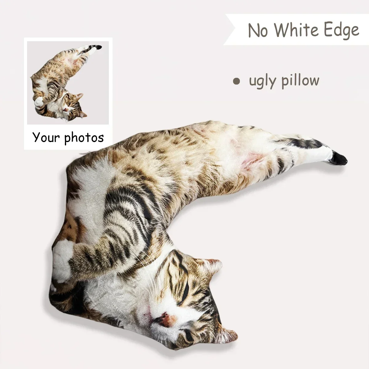 Ugly Cat Dog Zany Pillow,Custom Pet 3D Shape Pillow,Personalized Pet Pillow From Photo,Pet Loss Memorial Gift,Stuffed Toys Dolls 4