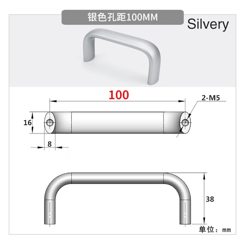 Schwarzer Silberner Schranktürgriff, Schubladenknopf für Kleiderschrank, Aluminiumlegierung Küchenschrankgriff für Möbel und Schränke – Detail 22