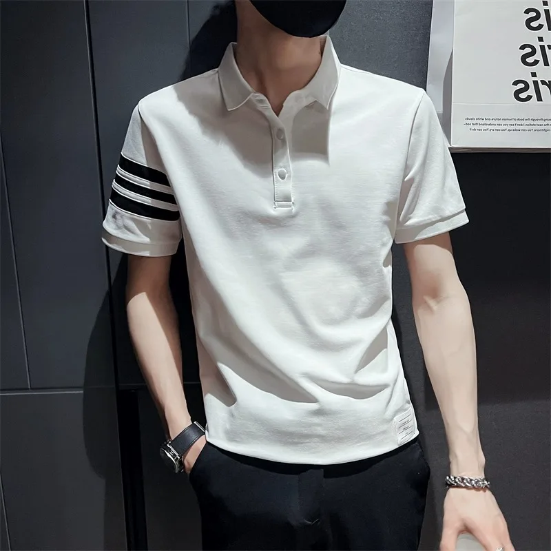 2023 Summer Men's Short Sleeve Top Outdoor Sports Golf Threaded Casual T-Shirt